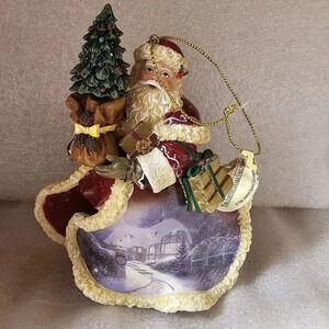 Season Glowing Bright Santa Ornament Thomas Kinkade Heirloom Ashton Drake Claus